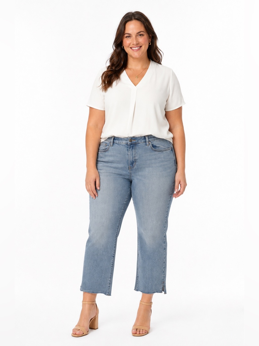 KENSIE WOMENS CROPPED BLUE JEANS SIZE 14/32